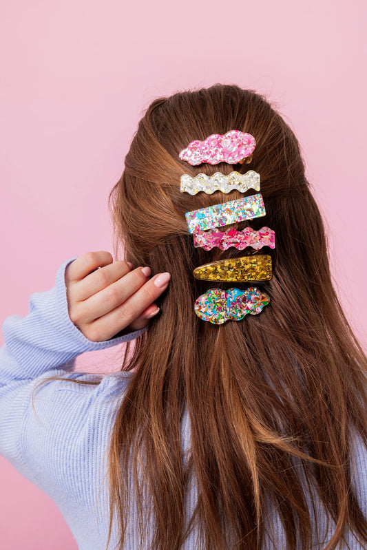 Pink Confetti Hair Clip